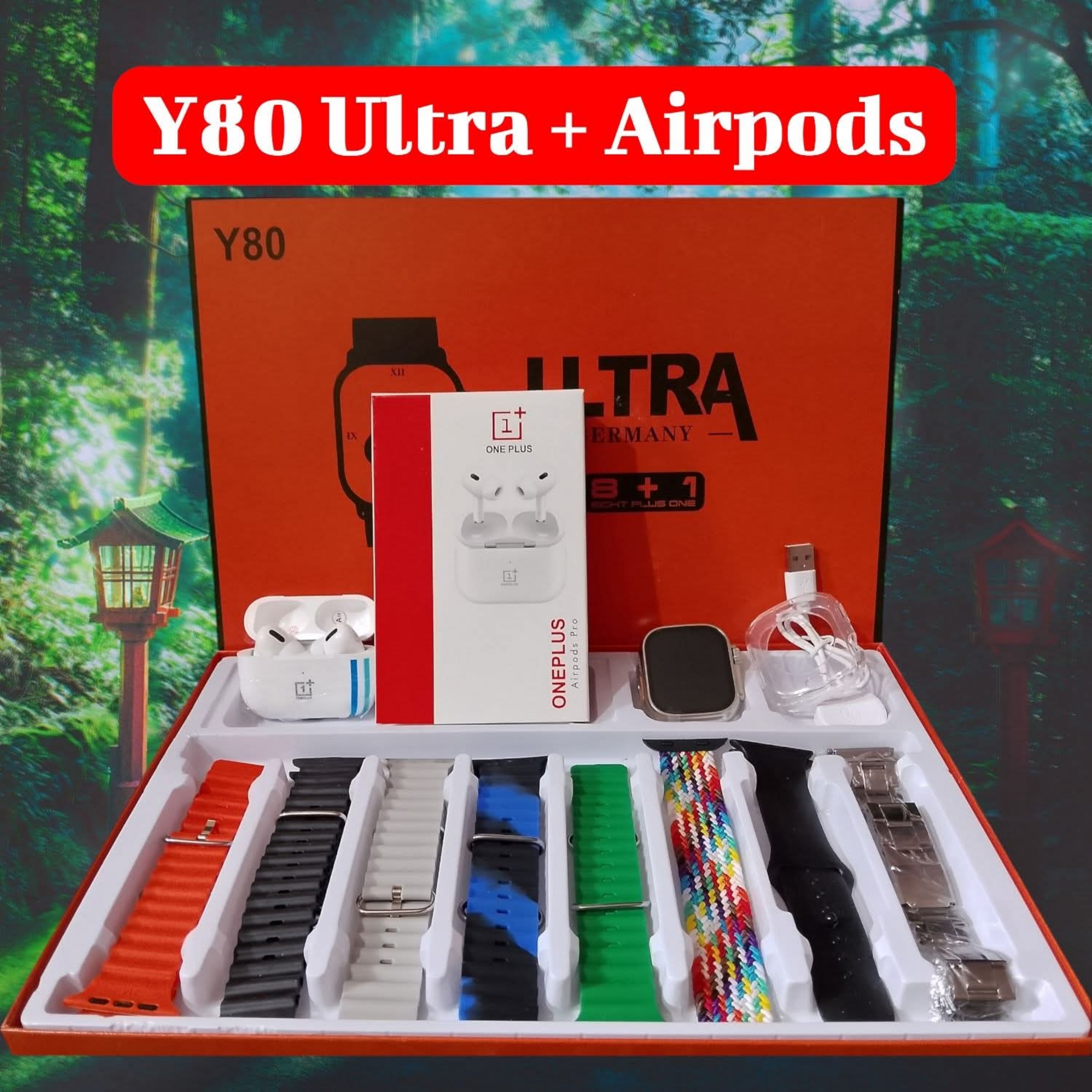 Y80 Ultra ঘড়ি এবং ব্লুটুথ ইয়ারপডস